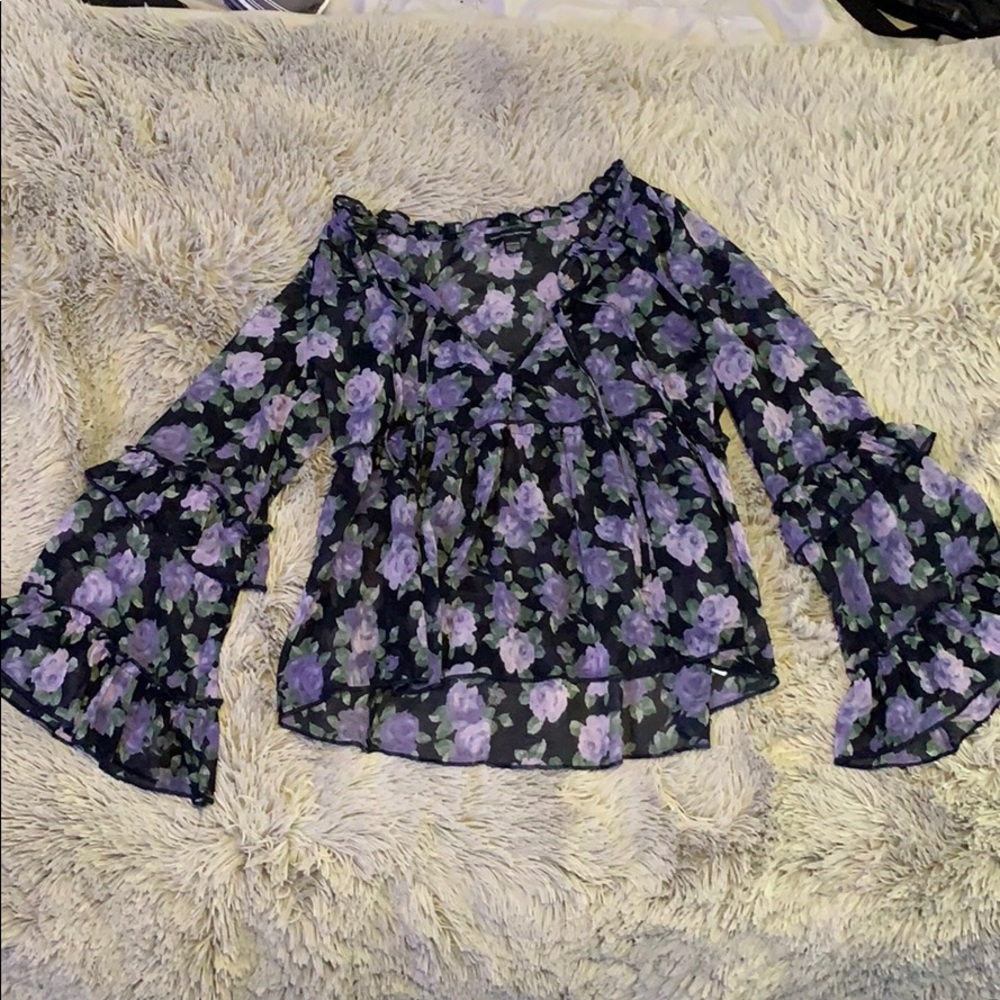 Flowy Sheer American Eagle Top